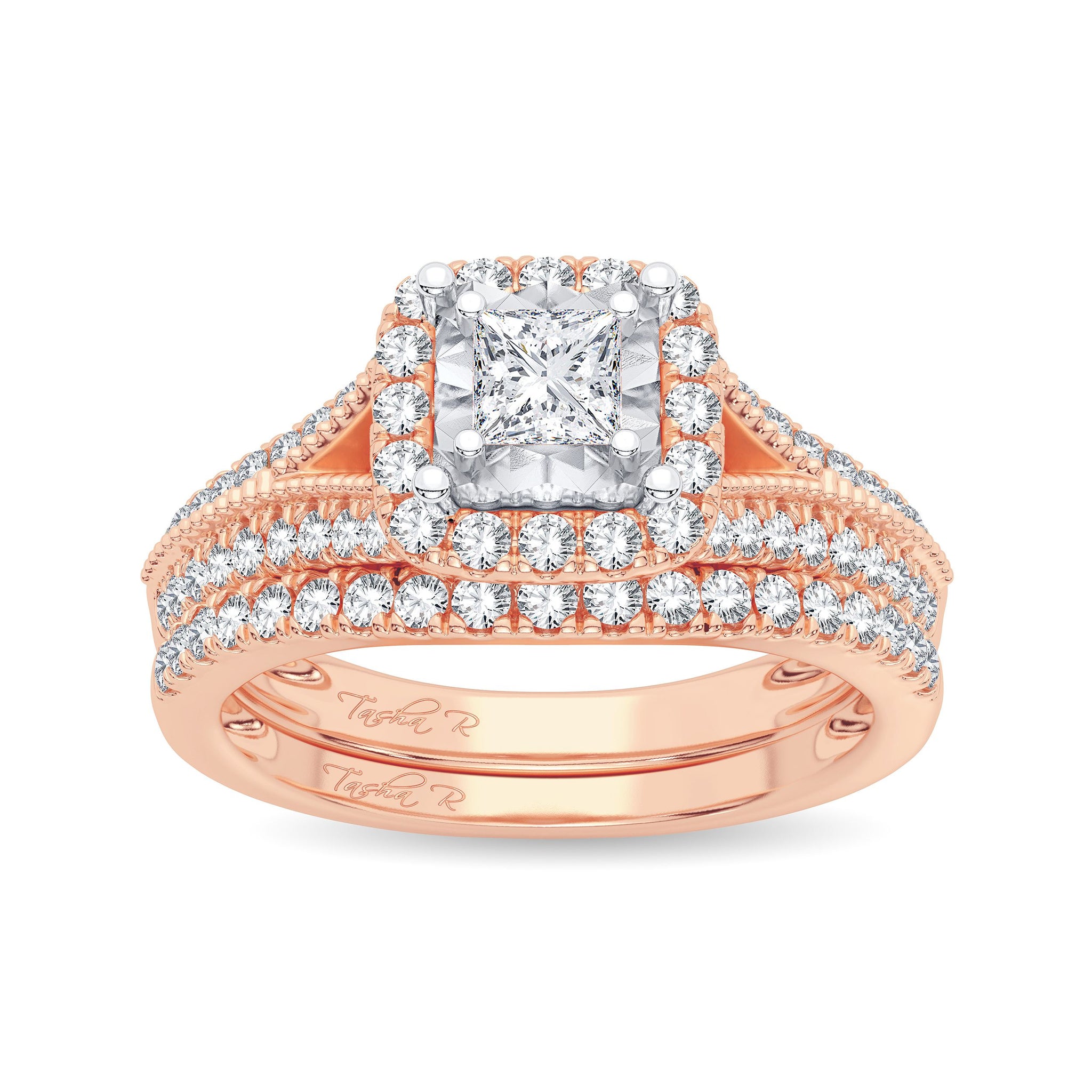 Diamond Ring Princess Cut 0.75 Carats 14KT Rose Gold