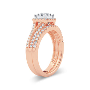 Diamond Ring Princess Cut 0.75 Carats 14KT Rose Gold
