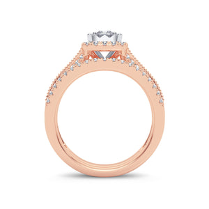 Diamond Ring Princess Cut 0.75 Carats 14KT Rose Gold
