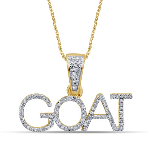 Diamond GOAT Pendant - 0.19 Carats in 10KT Yellow Gold
