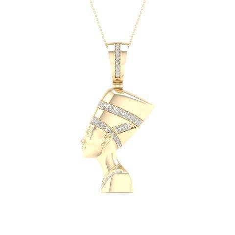 Diamond Nefertiti Pendant - 0.25 Carats in 10KT Yellow Gold