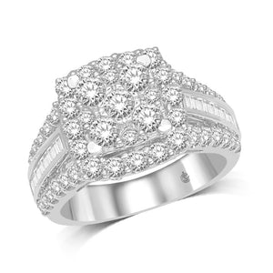 Diamond Engagement Ring Princess Cut 2.00 Carats 10K White Gold