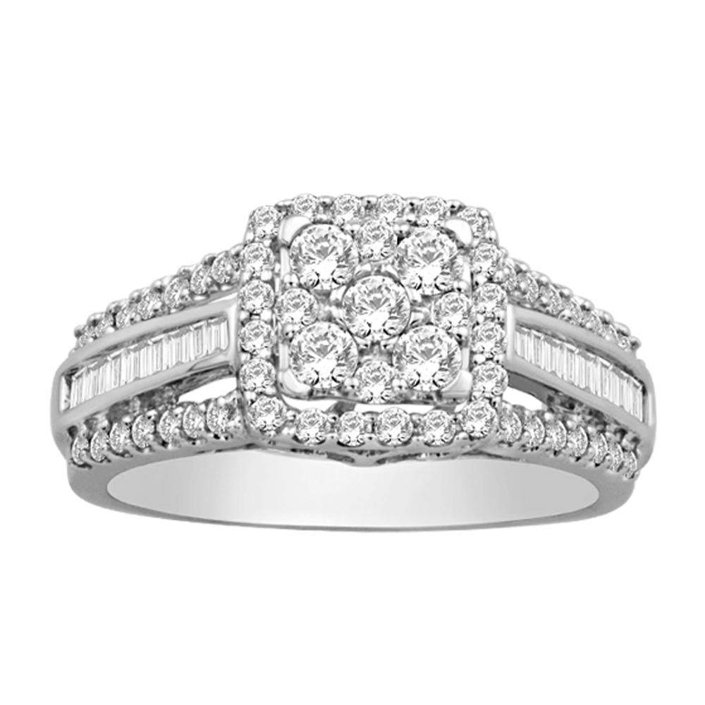 Diamond Engagement Ring Princess Cut 1.00 Carats 10KT White Gold