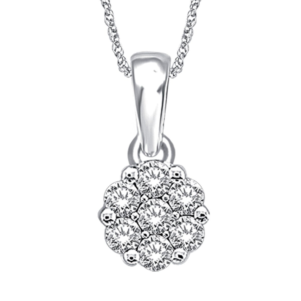 Diamond Flower Pendant in 14KT Gold - Available in Multiple Carat Sizes