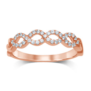 Diamond Infinity Stackable Ring Round Cut 0.21 Carats 14KT Rose Gold