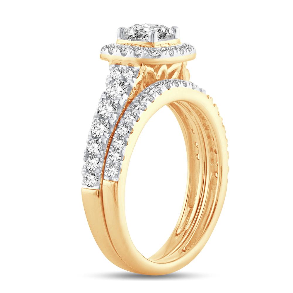 Diamond Wedding Set in 14KT Gold - 1.00 Carat Round Cut