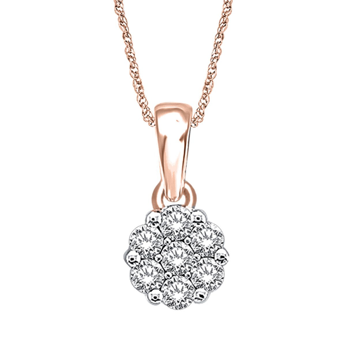 Diamond Flower Pendant in 14KT Gold - Available in Multiple Carat Sizes