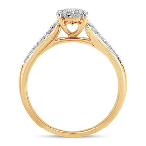 Diamond Engagement Ring Round Cut 0.37 Carat 14KT Gold