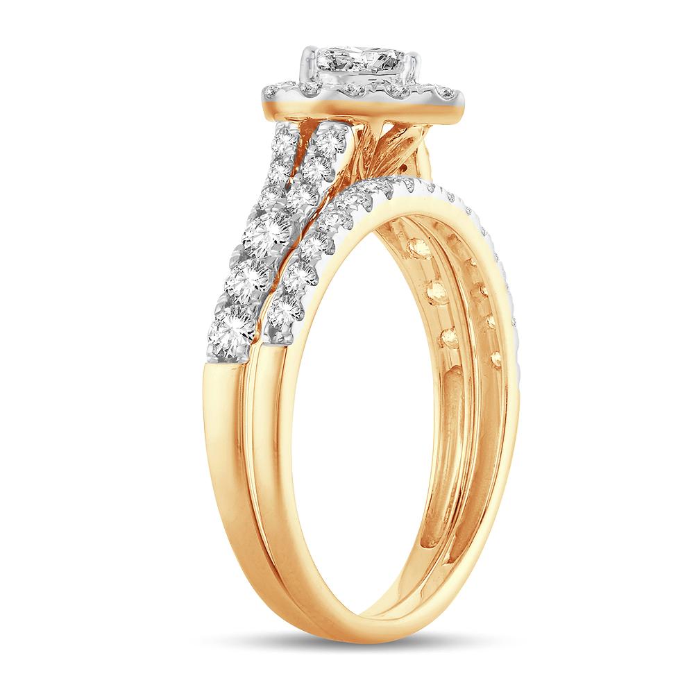 Pear Cut Diamond Wedding Set - 1.00 Carat in 14KT Gold