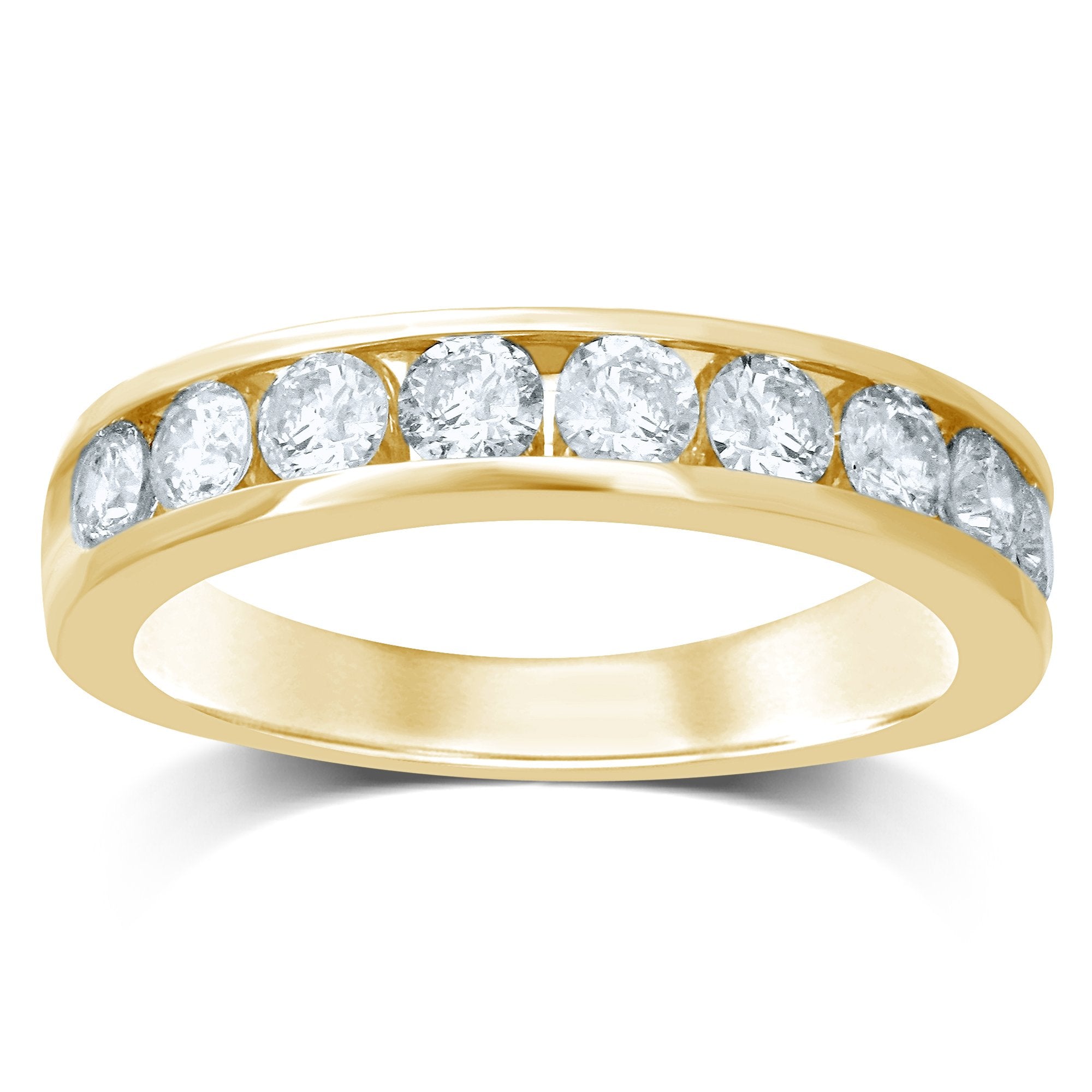 Diamond Band Round Cut 0.52 Carats 14KT Gold