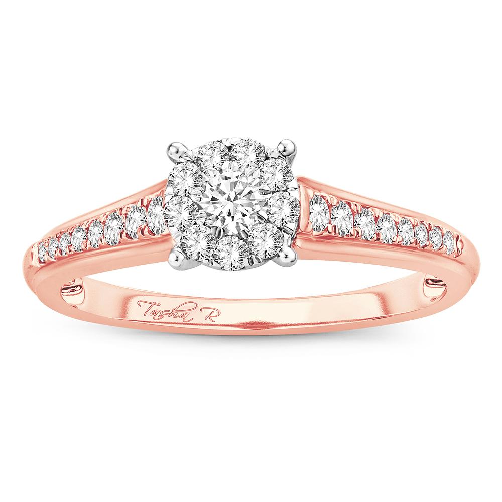 Diamond Engagement Ring Round Cut 0.37 Carat 14KT Gold