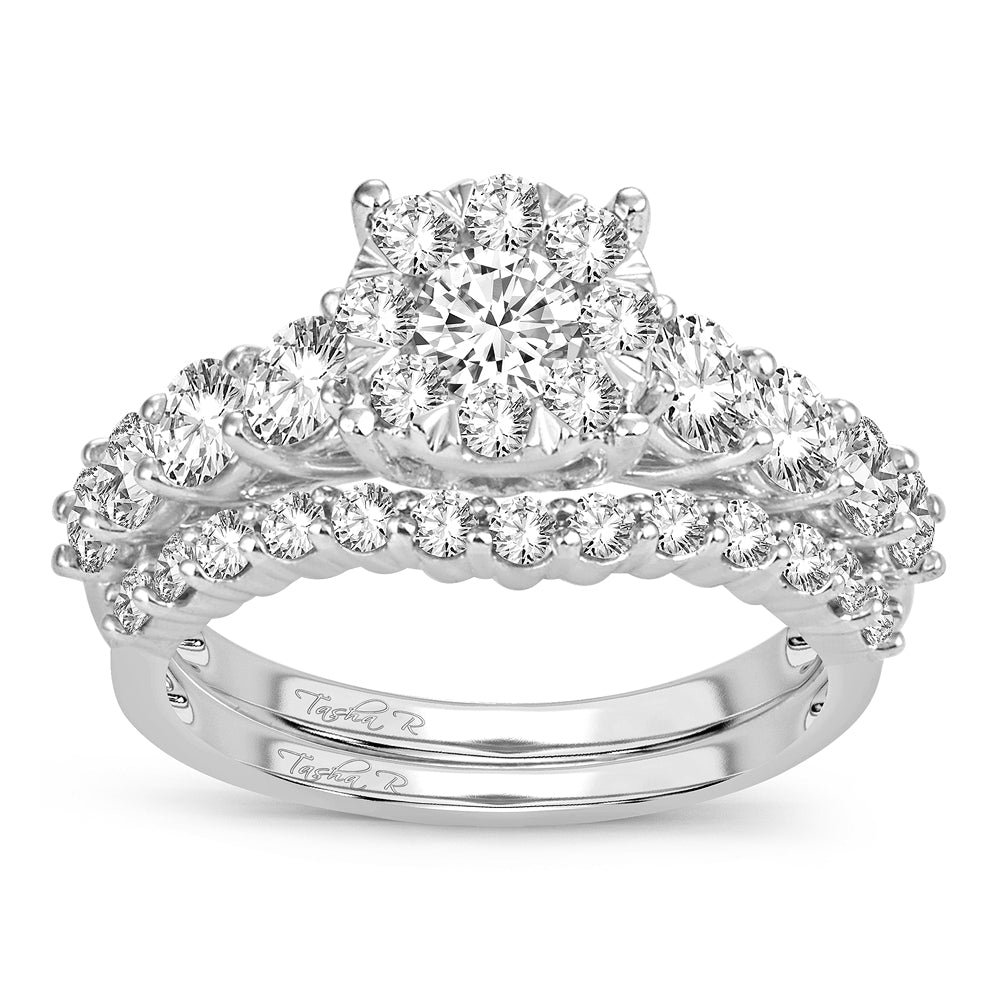 Diamond Engagement Ring with Wedding Band Round Cut 2.00 Carats 14KT White Gold