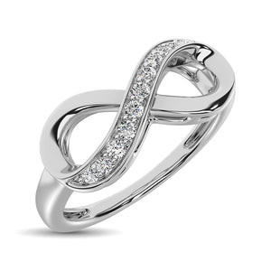 Diamond Infinity Ring Round Cut 0.10 Carats 10KT White Gold