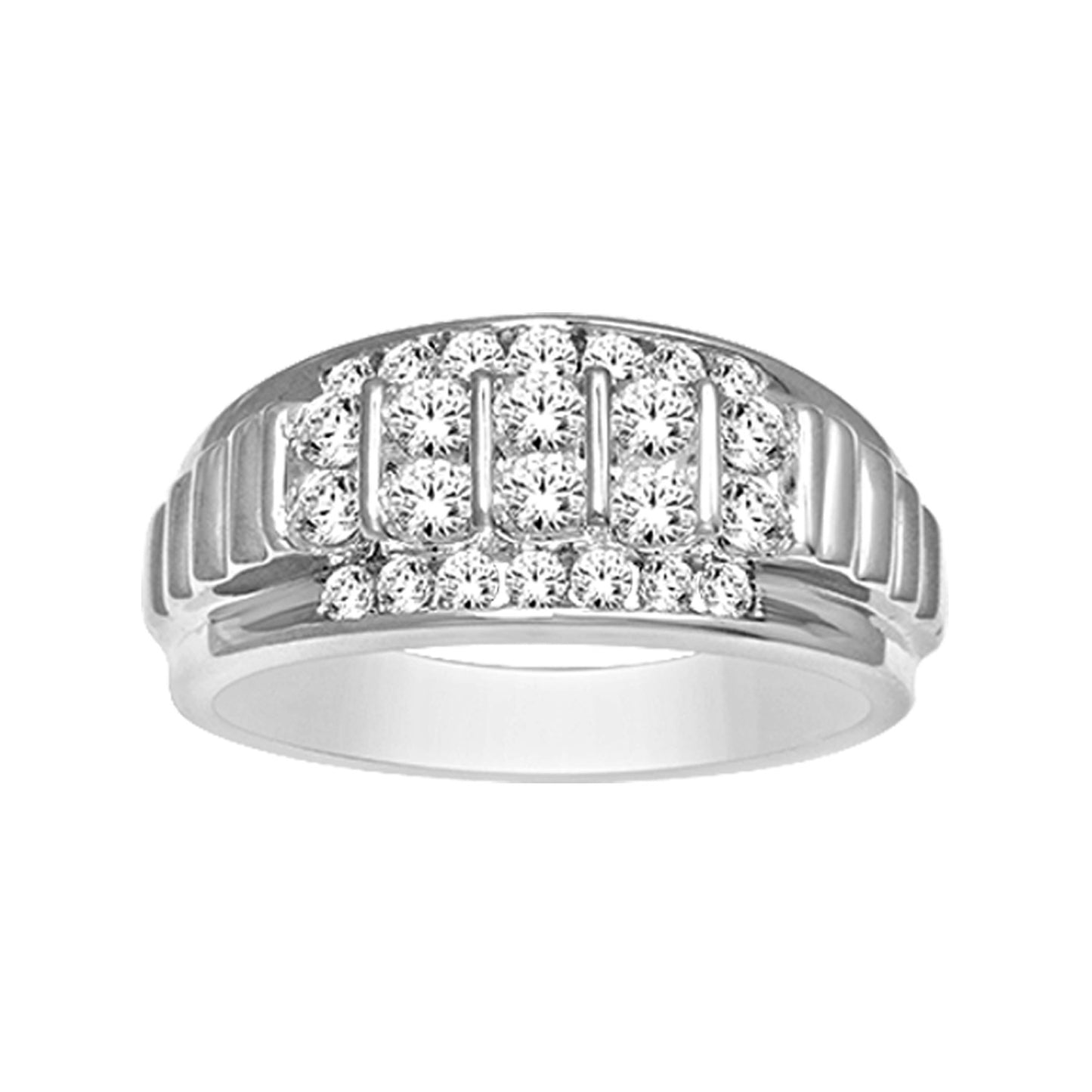 Men's Fashion Diamond Band - 1.00 Carats in 10KT White Gold