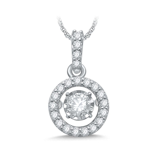Dancing Diamond Pendant in 14KT White Gold - 0.33 Carats