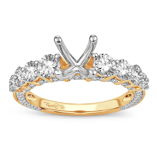 Diamond Semi Mount Engagement Ring - 1.53 Carats in 14KT Yellow Gold