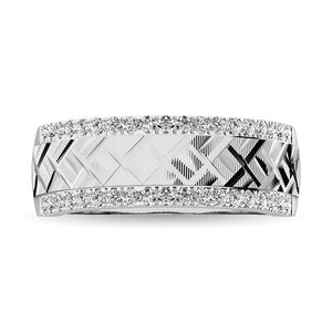 Diamond Machine or Baguette Men's Band Round Cut 1.00 Carats 10KT White Gold