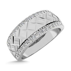 Diamond Machine or Baguette Men's Band Round Cut 1.00 Carats 10KT White Gold