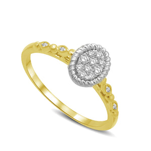 Diamond Engagement Ring 0.16 Carats 14KT Two Tone Gold