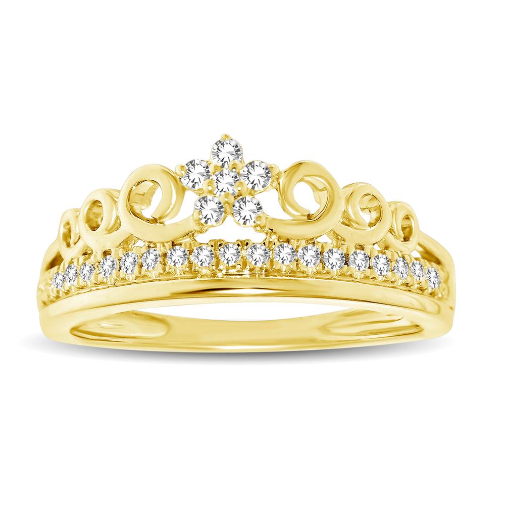 Diamond Flower Ring Round Cut 0.21 Carats 10KT Gold