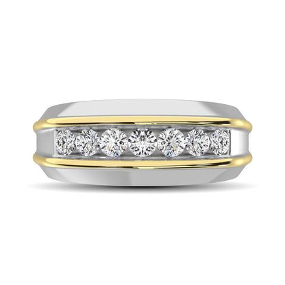 Men's 2-Tone Diamond Band - 0.50 Carats in 10KT Gold