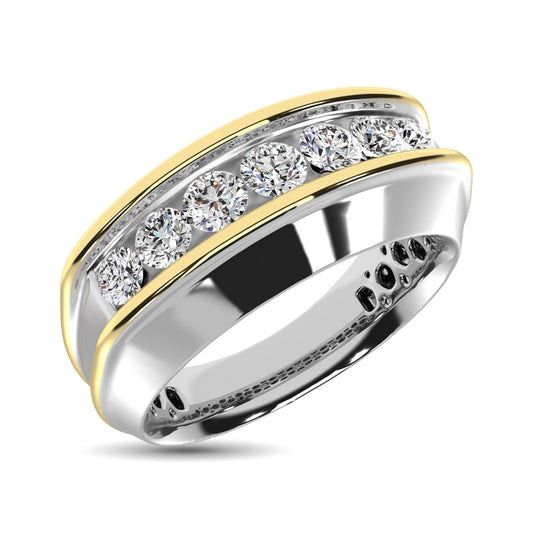 Men's 2-Tone Diamond Band - 0.50 Carats in 10KT Gold