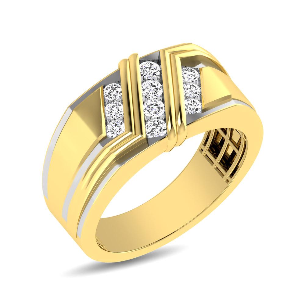 Men's Diamond Wedding Band - Available in 0.25 or 0.50 Carats in 10KT Gold