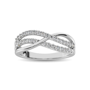 Diamond Criss Cross Cocktail Ring 0.10 Carats 10KT Gold