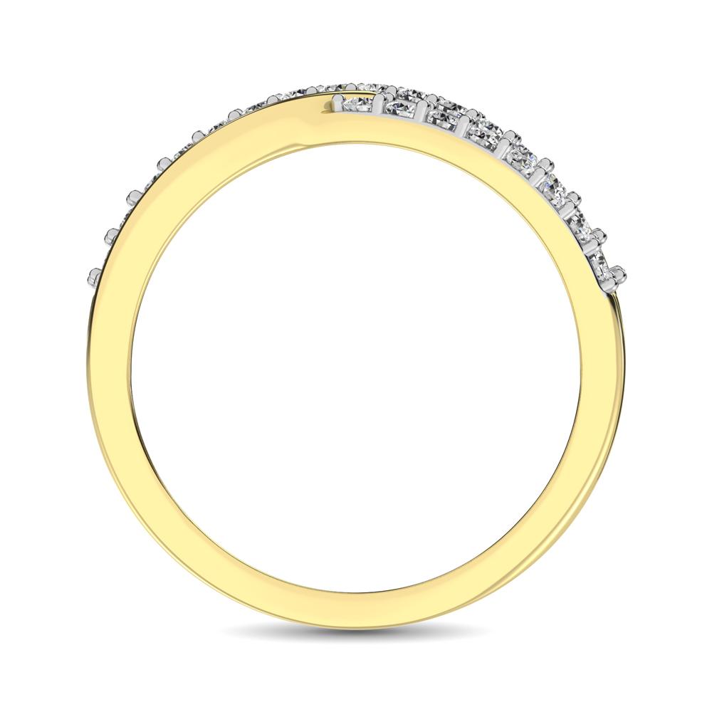 Diamond Criss Cross Cocktail Ring 0.10 Carats 10KT Gold