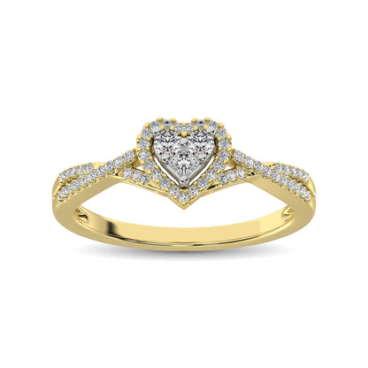 Heart Cut Diamond Ring - 0.25 Carat in 10KT Gold