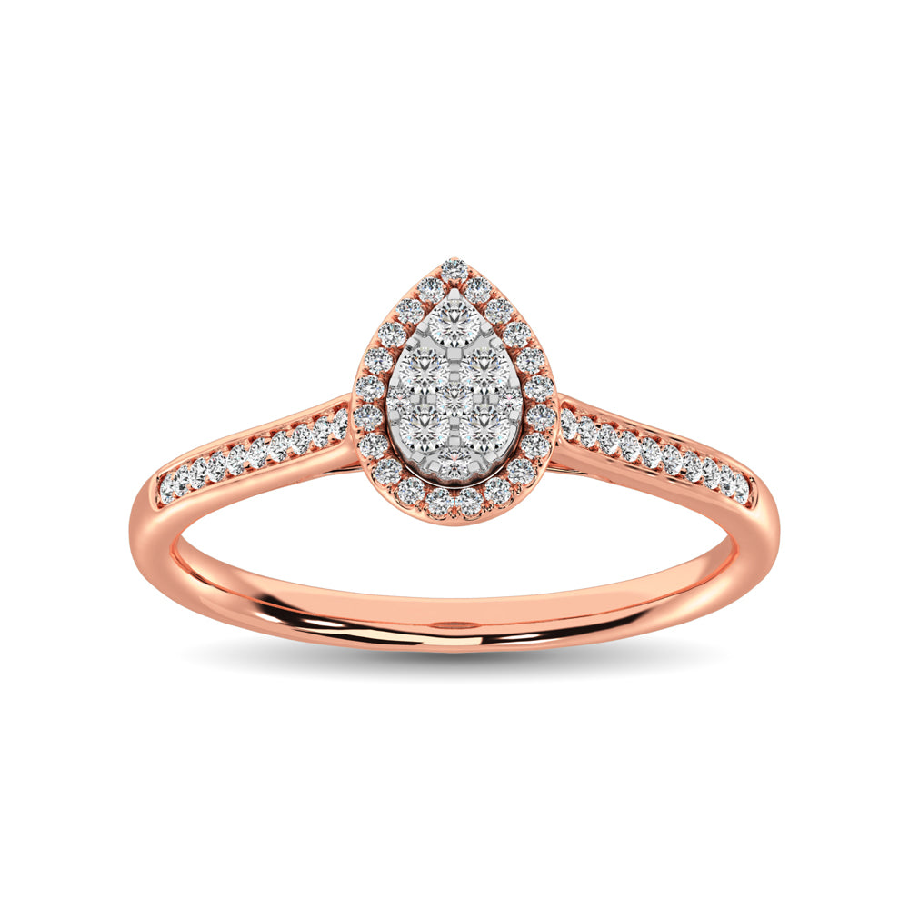 Diamond Ring Pear Cut 0.25 Carats 10KT Gold