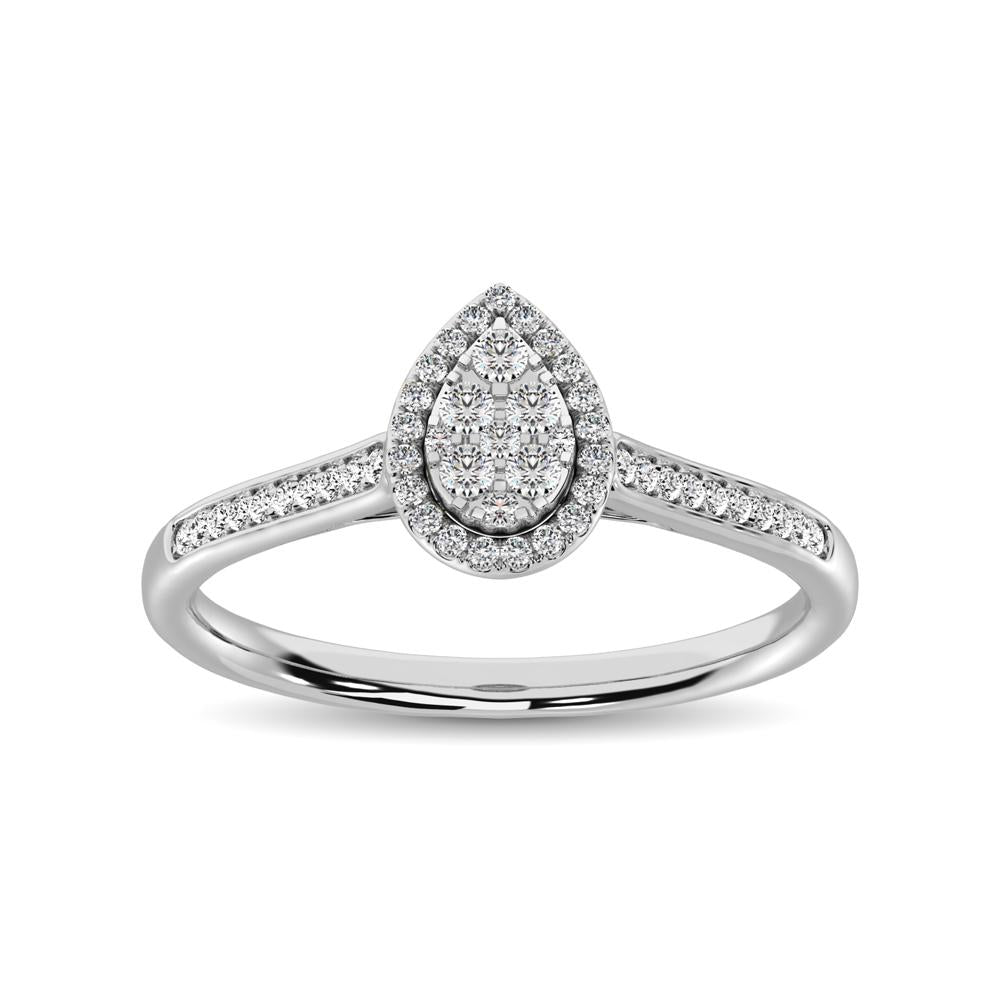 Diamond Ring Pear Cut 0.25 Carats 10KT Gold