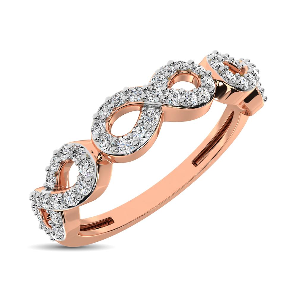 Diamond Open Frame Stackable Band Round Cut 0.25 Carats 14KT Gold