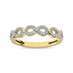 Diamond Open Frame Stackable Band Round Cut 0.25 Carats 14KT Gold