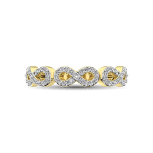 Diamond Open Frame Stackable Band Round Cut 0.25 Carats 14KT Gold