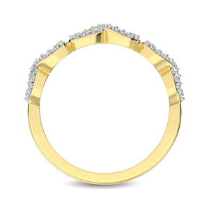 Diamond Open Frame Stackable Band Round Cut 0.25 Carats 14KT Gold