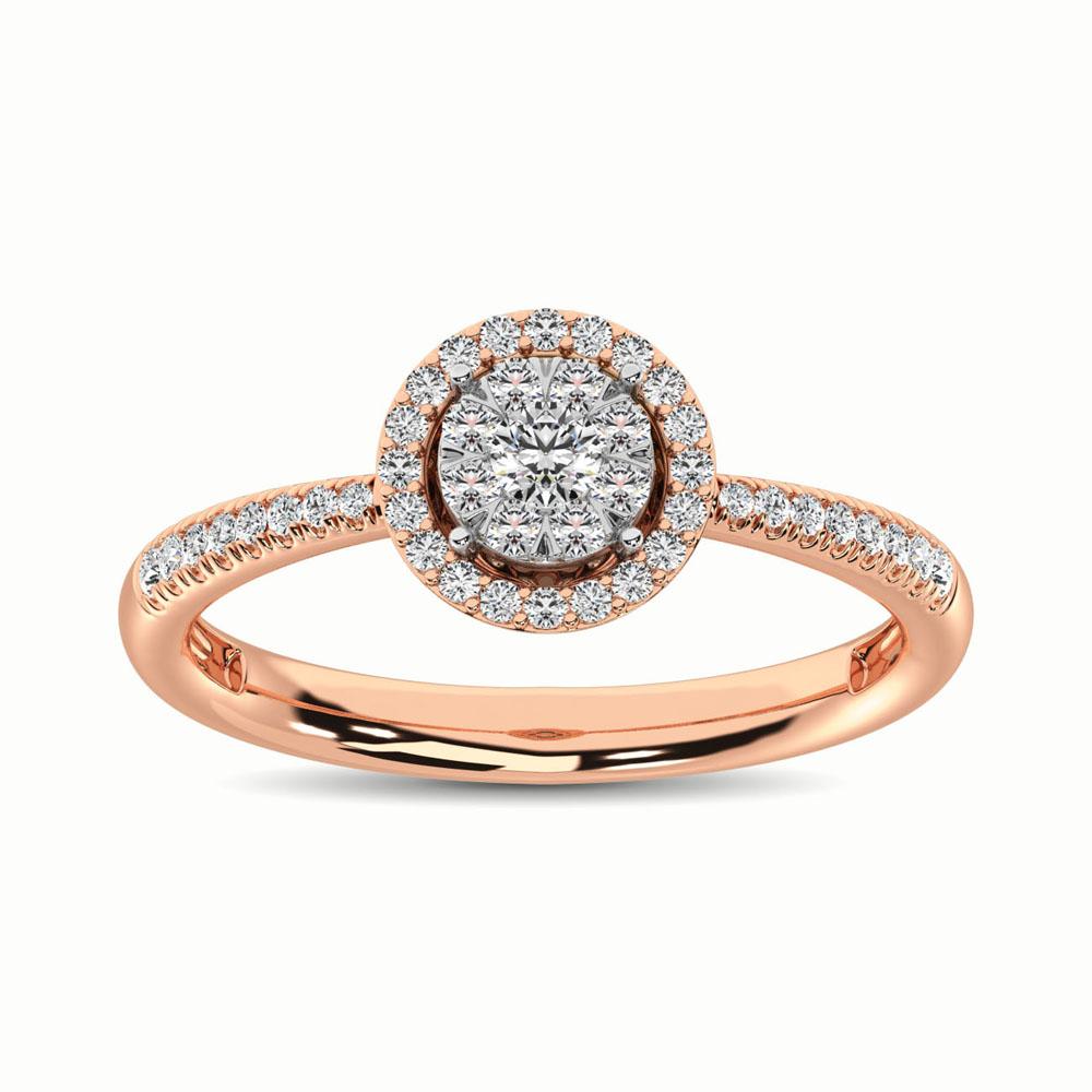 Diamond Fashion Ring Round Cut 0.37 Carats 14KT Gold