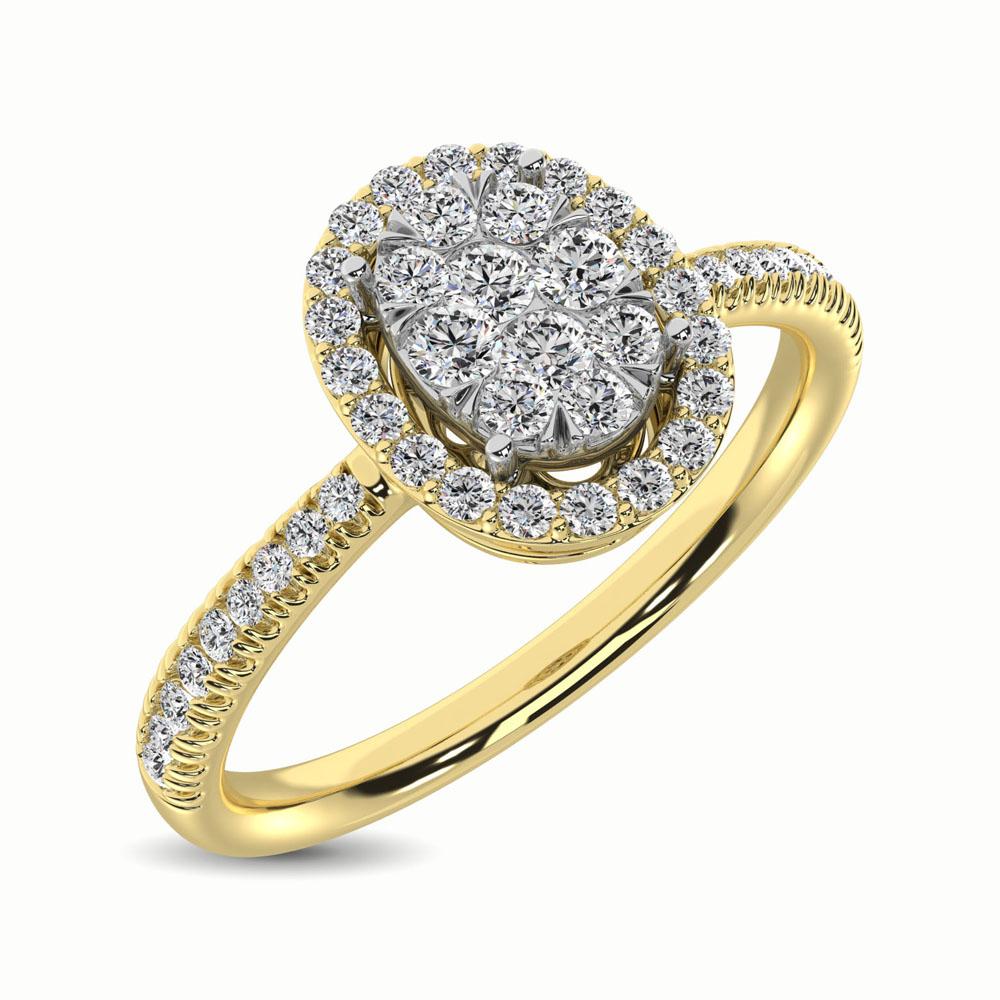 Diamond Fashion Ring Round Cut 0.37 Carats 14KT Gold