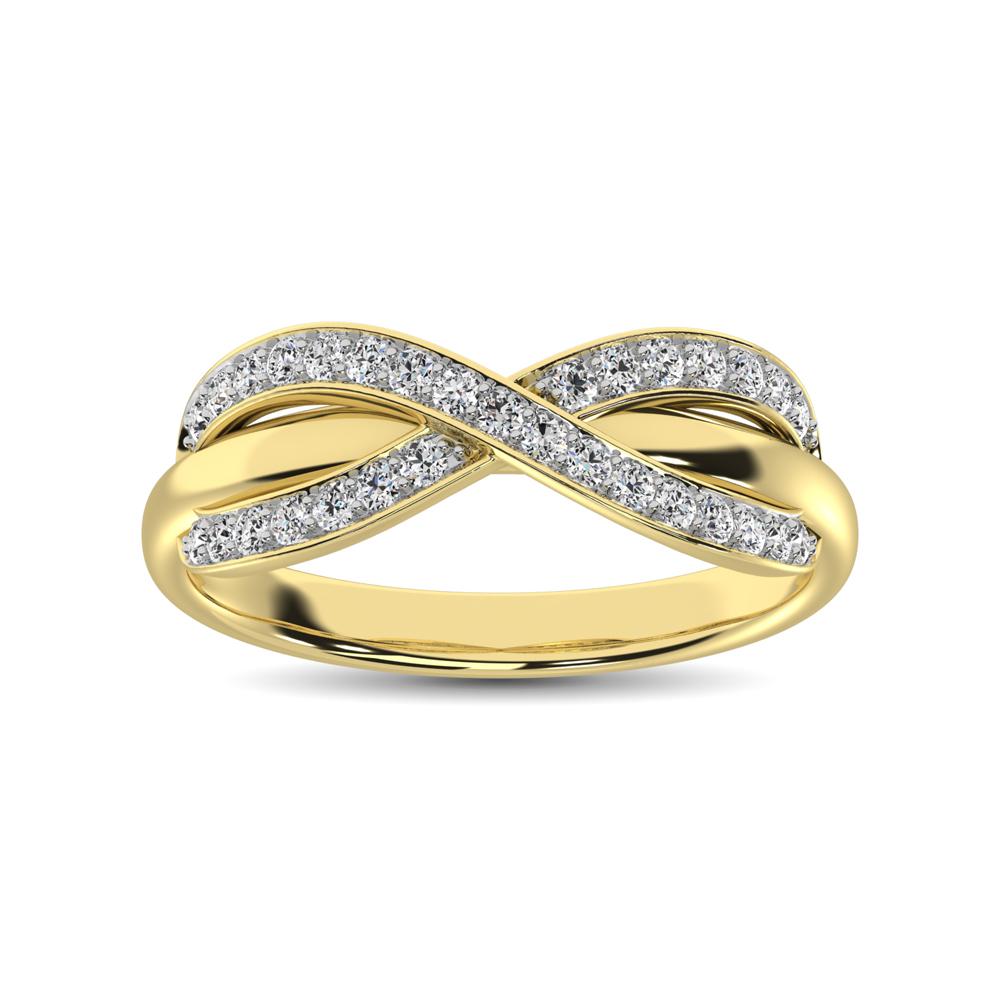 Diamond Crossover Ring in 10KT Yellow Gold - 0.40 Carats