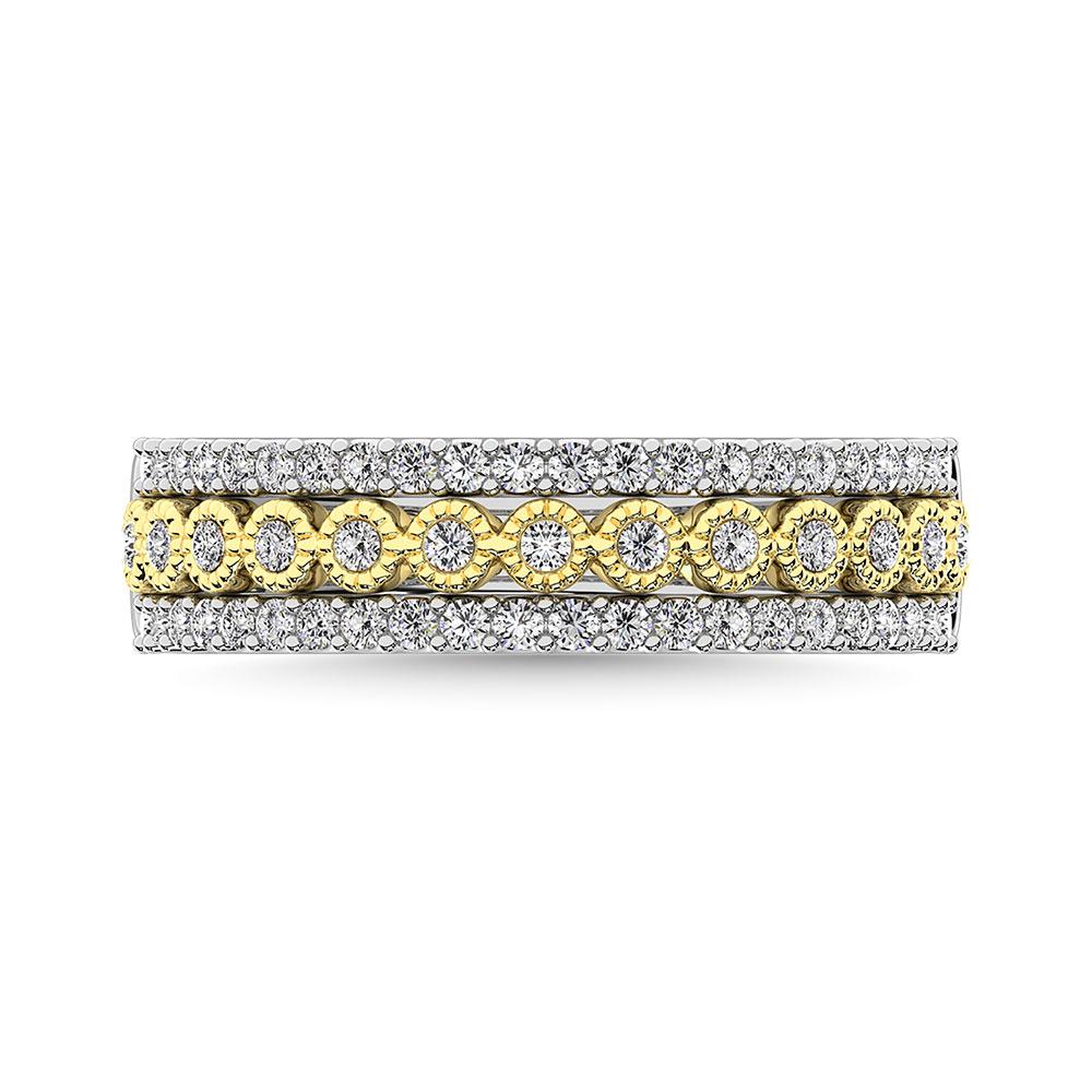 Diamond Stackable Band 0.37 Carats 10KT Two-Tone Gold