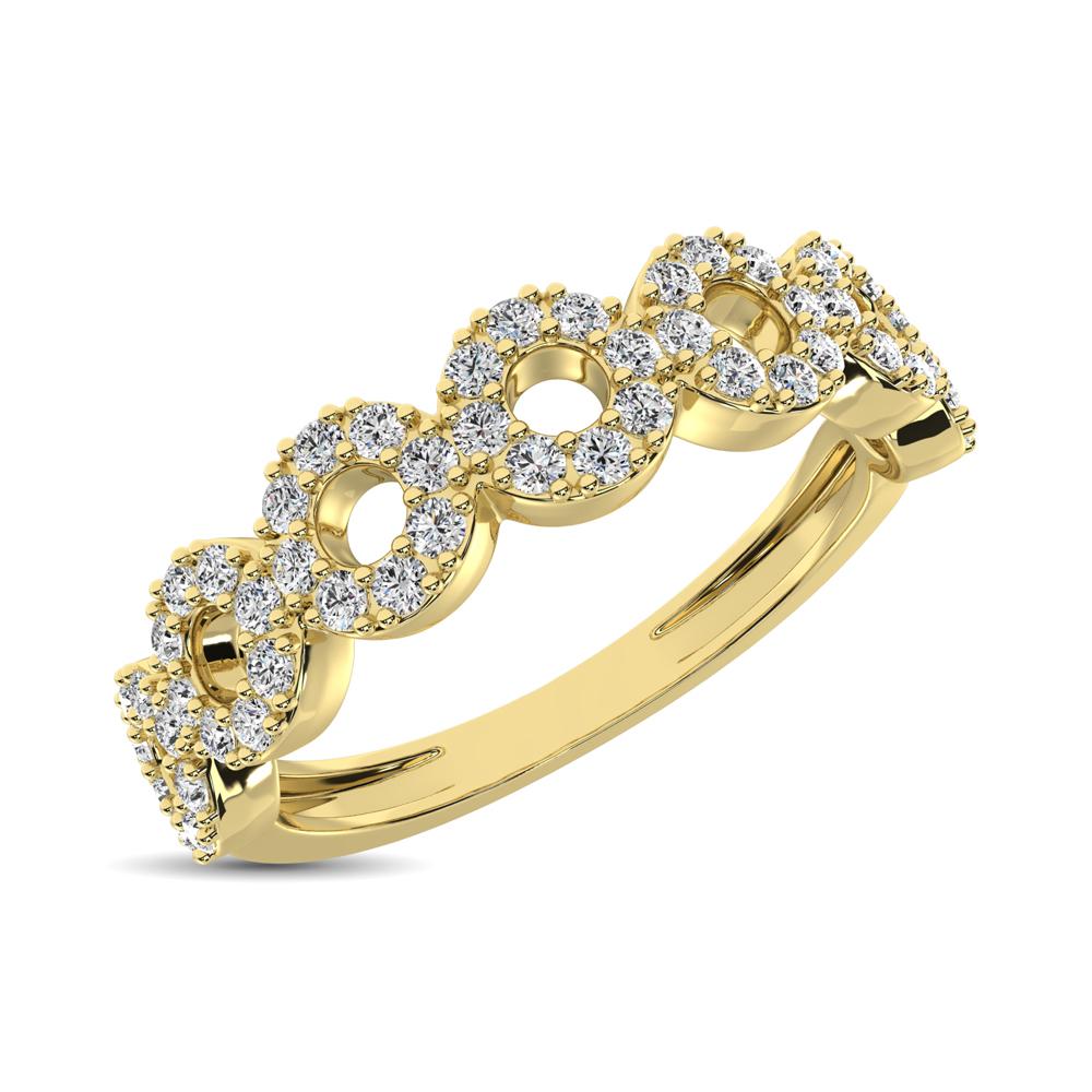 Diamond Infinity Stackable Band Round Cut 0.33 Carats 14KT Gold