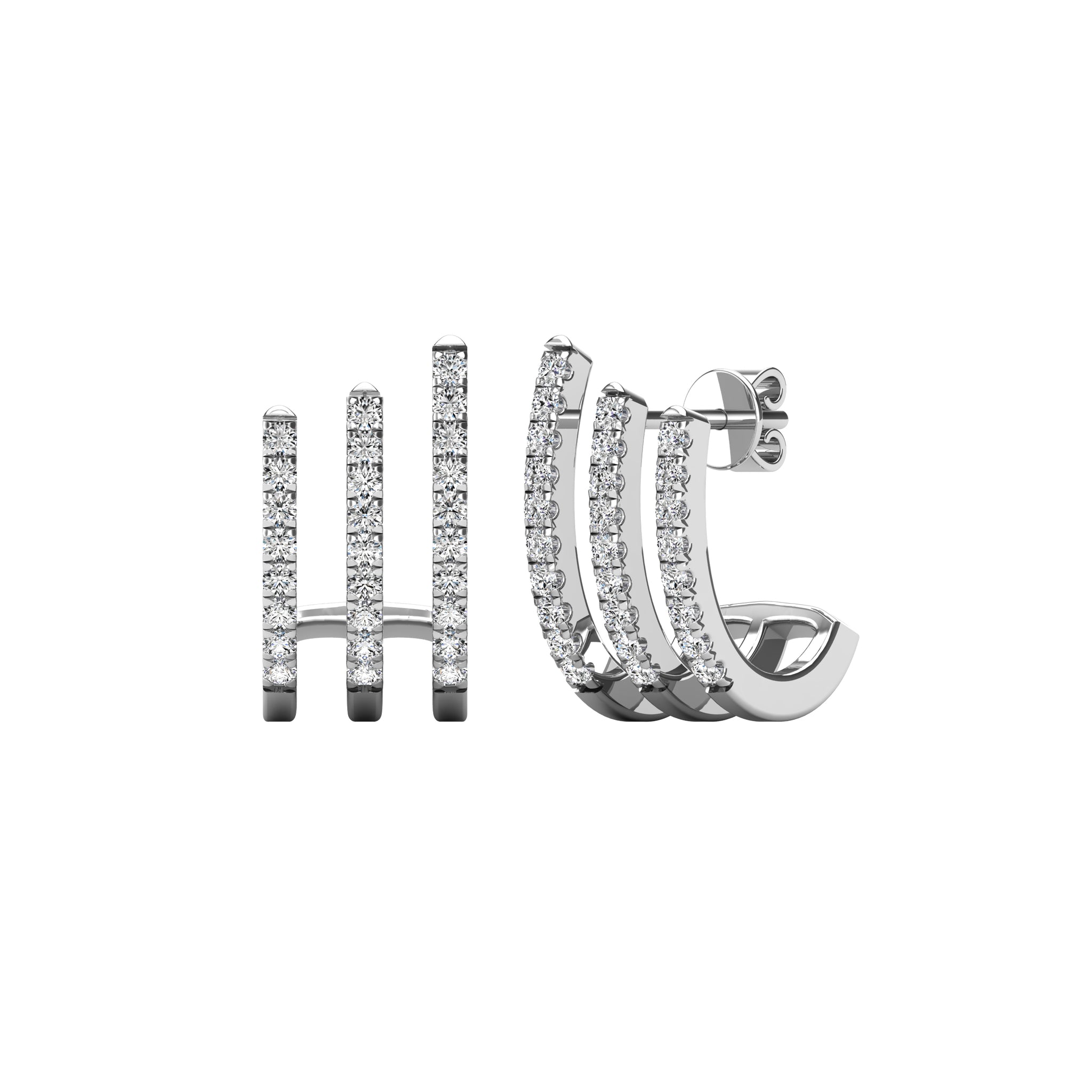 Diamond Fashion Earrings 0.27 Carats 14KT White Gold