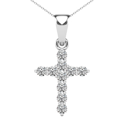 Diamond Cross Pendant with Matching Chain - 0.15 Carats in 10KT Gold