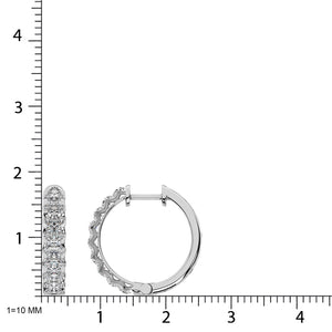 Diamond Hoops Inside Out Round Cut 10KT White Gold