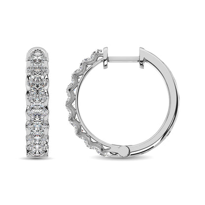 Diamond Hoops Inside Out - Available in 1.00 to 1.99 Carats in 10KT Yellow Gold