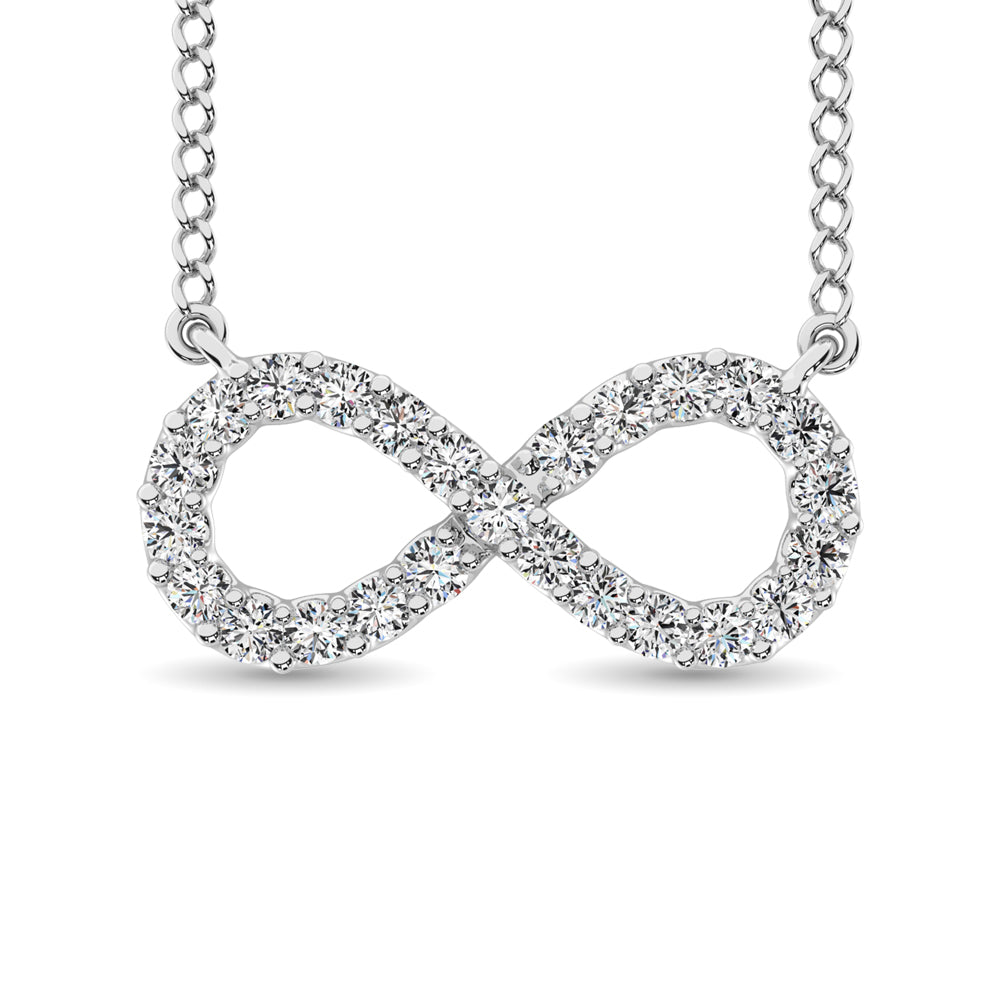 Diamond Infinity Pendant Round Cut 0.50 Carats 10KT Gold with Chain