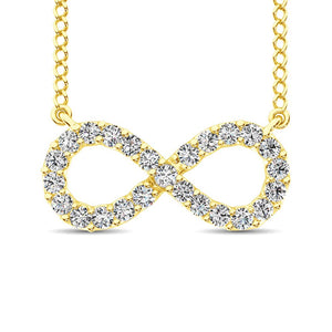 Diamond Infinity Pendant Round Cut 0.50 Carats 10KT Gold with Chain