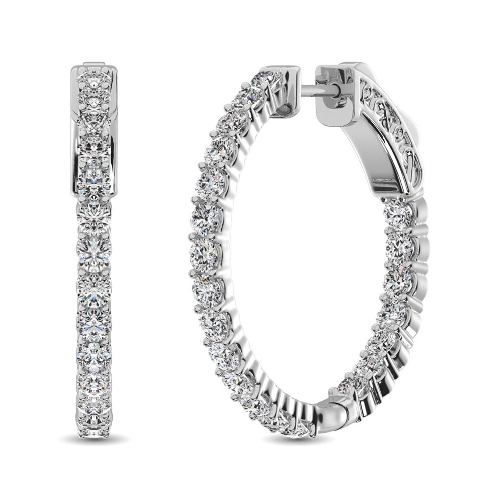Diamond Hoops Inside Out - Available in 1.00 to 1.99 Carats in 10KT Yellow Gold