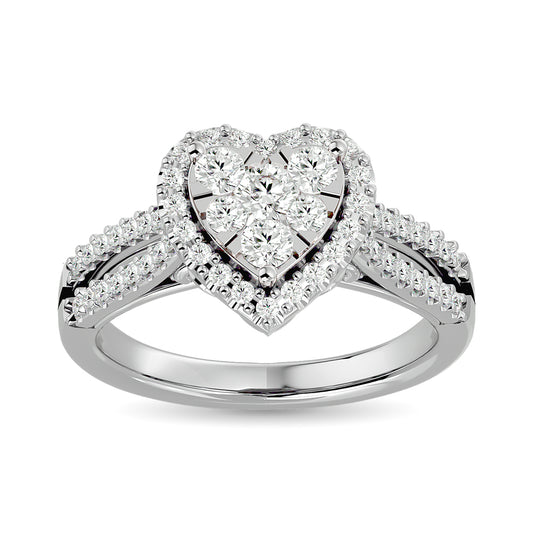 Custom Diamond Engagement Ring - 0.75 Carats in 14K White Gold