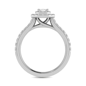 Diamond Twist Shank Double Halo Bridal Ring 14KT Gold